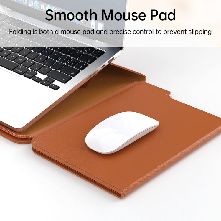 Multifunctional Laptop PU Magnetic Stand Split Liner Bag with Mouse Pad Function, Size:13-14 inch(Dark Green) - 13.3 inch by buy2fix | Online Shopping UK | buy2fix