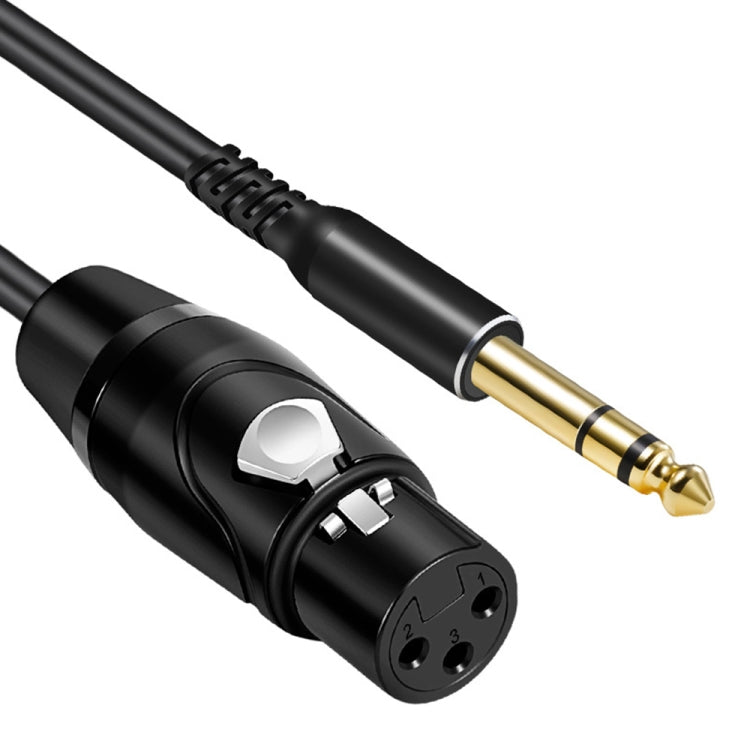 6.35mm to XRL Canon Female Dual Channel Microphone Audio Cable, Length:3m(Black) - Microphone Audio Cable & Connector by buy2fix | Online Shopping UK | buy2fix