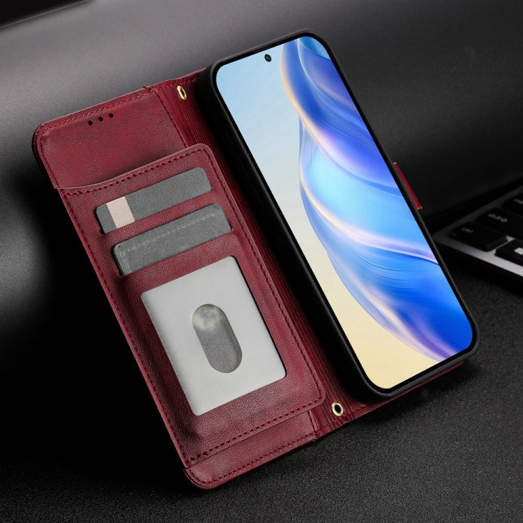 For iPhone 16 Pro Multi-Card Slots Zipper Wallet Leather Phone Case(Dark Red) - iPhone 16 Pro Cases by buy2fix | Online Shopping UK | buy2fix