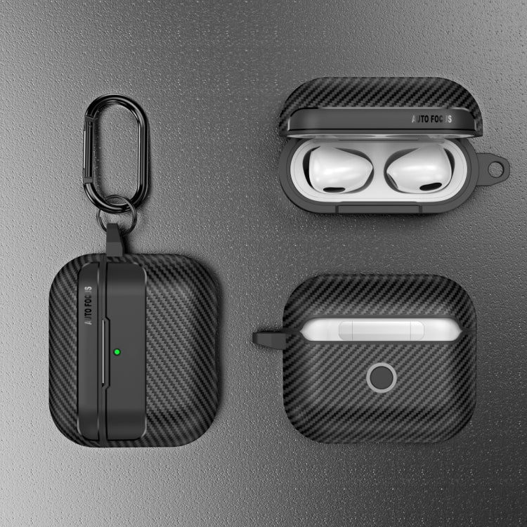 For AirPods 4 Carbon Fiber Texture Bluetooth Earphone Protective Case(Transparent) - For AirPods 4 by buy2fix | Online Shopping UK | buy2fix