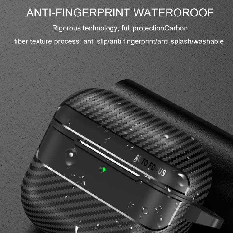 For AirPods 4 Carbon Fiber Texture Bluetooth Earphone Protective Case(Transparent) - For AirPods 4 by buy2fix | Online Shopping UK | buy2fix