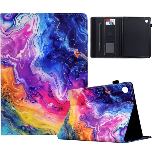 For Samsung Galaxy Tab A8 10.5 2021 Painted Pattern Leather Tablet Case(Marble) - Other Galaxy Tab PC by buy2fix | Online Shopping UK | buy2fix