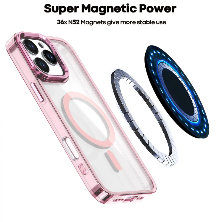 For iPhone 16 Acrylic Camera Holder MagSafe Magnetic Phone Case(Pink) - iPhone 16 Cases by buy2fix | Online Shopping UK | buy2fix