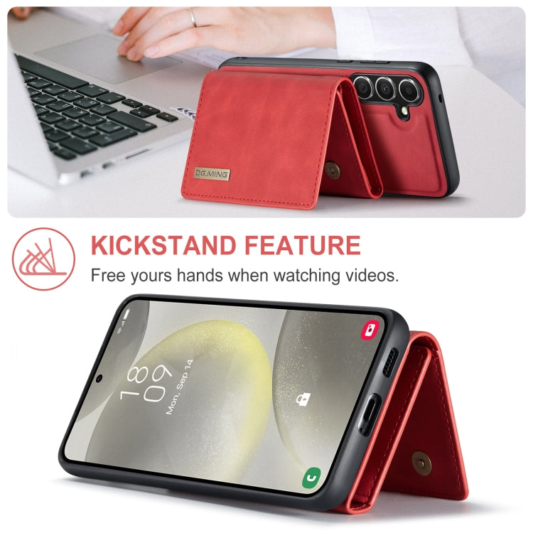 For Samsung Galaxy S24 FE 5G DG.MING M1 Series 3-Fold Multi Card Wallet + Magnetic Phone Case(Red) - Galaxy S24 FE 5G Cases by DG.MING | Online Shopping UK | buy2fix