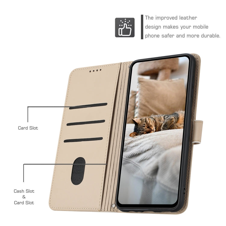 For Tecno Spark Go 2024 4G Embossed Kitten Phone Leather Case with Lanyard(Beige) - Tecno Cases by buy2fix | Online Shopping UK | buy2fix