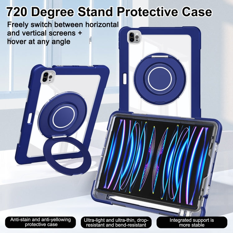 For iPad Pro 11 2022 / Air 10.9 2022 Crystal Armor PC Hybrid TPU Tablet Case with Pen Slot(Dark Blue) - iPad Pro 11 (2022/2021) Cases by buy2fix | Online Shopping UK | buy2fix