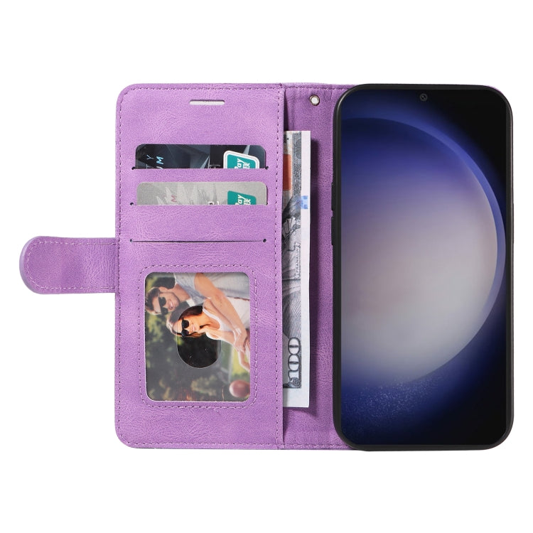 For Samsung Galaxy S25+ / S24+ 5G Dual-color Splicing Flip Leather Phone Case(Purple) - Galaxy S25+ 5G Cases by buy2fix | Online Shopping UK | buy2fix