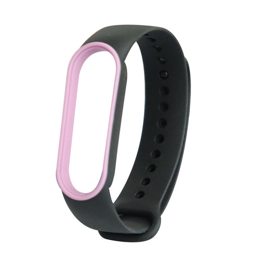 For Xiaomi Mi Band 5 Two-color TPE Watch Band(Black+Pink) - Watch Bands by buy2fix | Online Shopping UK | buy2fix