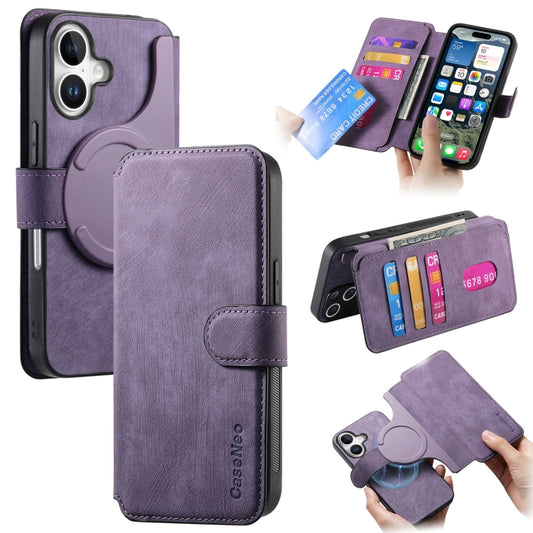 For iPhone 16 CaseNeo MagSafe RFID Anti-theft Retro Leather Phone Case(Purple) - iPhone 16 Cases by CaseNeo | Online Shopping UK | buy2fix