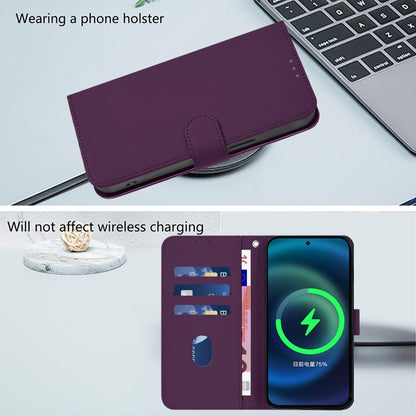 For Sony Xperia 1 VI 2024 Skin Feel Solid Color Leather Phone Case with Lanyard(Violet) - Sony Cases by buy2fix | Online Shopping UK | buy2fix