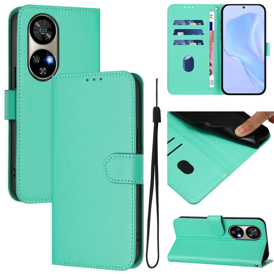 For Ulefone Note 17 Pro Skin Feel Solid Color Leather Phone Case with Lanyard(Green) - Ulefone Cases by buy2fix | Online Shopping UK | buy2fix