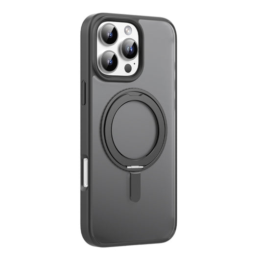 For iPhone 16 Pro Mutural Armor Series MagSafe Magnetic Holder Phone Case(Black) - iPhone 16 Pro Cases by Mutural | Online Shopping UK | buy2fix