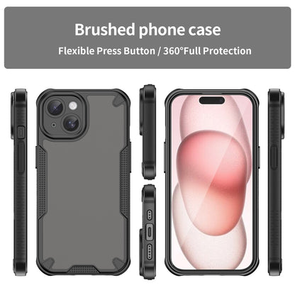 For iPhone 15 Armor Glaze PC Hybrid TPU Phone Case(Black) - iPhone 15 Cases by buy2fix | Online Shopping UK | buy2fix