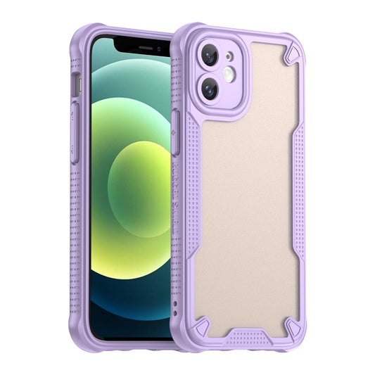 For iPhone 12 Armor Glaze PC Hybrid TPU Phone Case(Purple) - iPhone 12 / 12 Pro Cases by buy2fix | Online Shopping UK | buy2fix