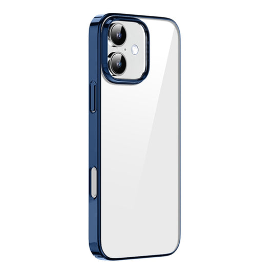 For iPhone 16 Mutural Jiantou Series Electroplating Hybrid PC Phone Case(Dark Blue) - iPhone 16 Cases by Mutural | Online Shopping UK | buy2fix