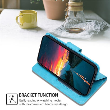 For iPhone 16 Crystal Texture Leather Phone Case(Sky Blue) - iPhone 16 Cases by buy2fix | Online Shopping UK | buy2fix