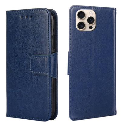 For iPhone 16 Pro Crystal Texture Leather Phone Case(Royal Blue) - iPhone 16 Pro Cases by buy2fix | Online Shopping UK | buy2fix