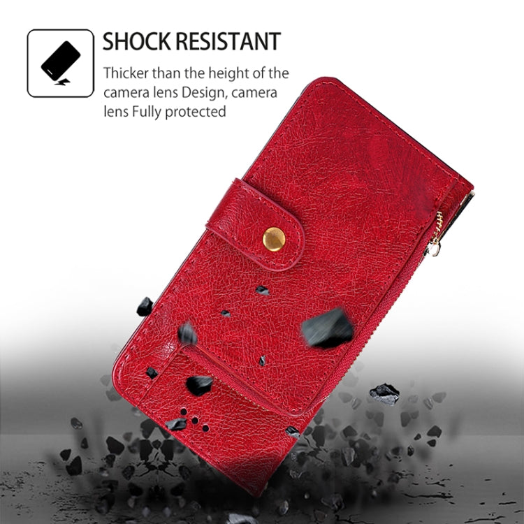 For iPhone 16 Zipper Bag Leather Phone Case(Red) - iPhone 16 Cases by buy2fix | Online Shopping UK | buy2fix