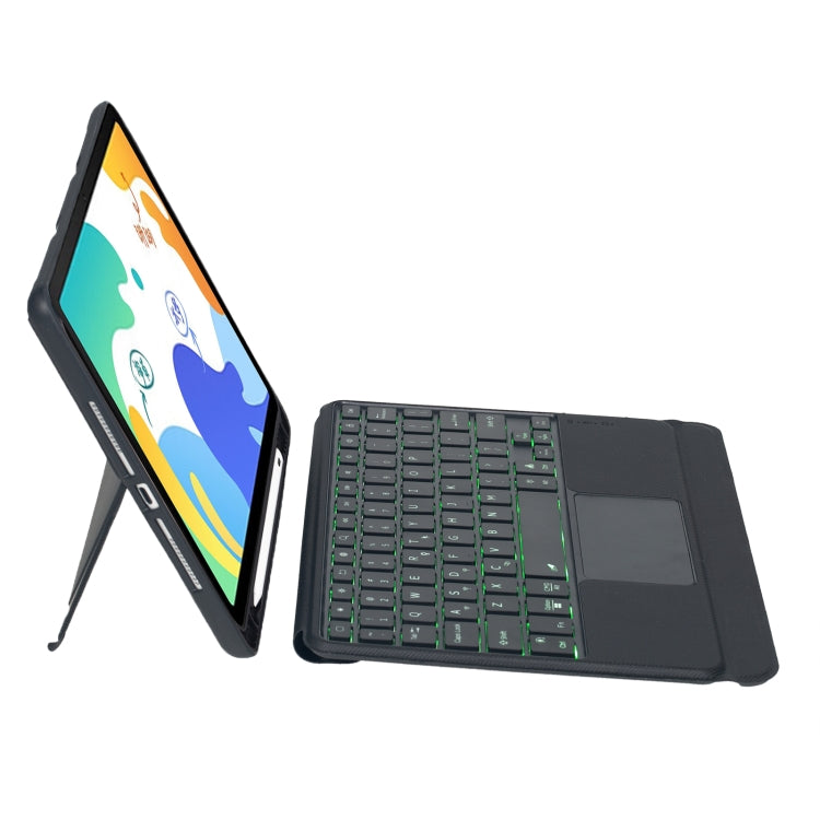 For Huawei MatePad 10.4 Detachable Backlit Bluetooth Keyboard Leather Case with Touchpad(Black) - Huawei Keyboard by buy2fix | Online Shopping UK | buy2fix