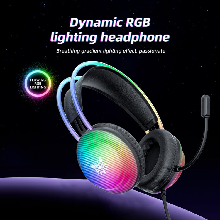 ONIKUMA X29 Head-mounted RGB Light Wired Gaming Headset, Cable Length: 2.2m(Black) - Multimedia Headset by ONIKUMA | Online Shopping UK | buy2fix