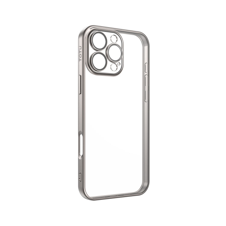 For iPhone 16 Pro TOTU PC-2 Soft Jane Series Electroplated TPU Phone Case with Lens Film(Titanium) - iPhone 16 Pro Cases by TOTUDESIGN | Online Shopping UK | buy2fix