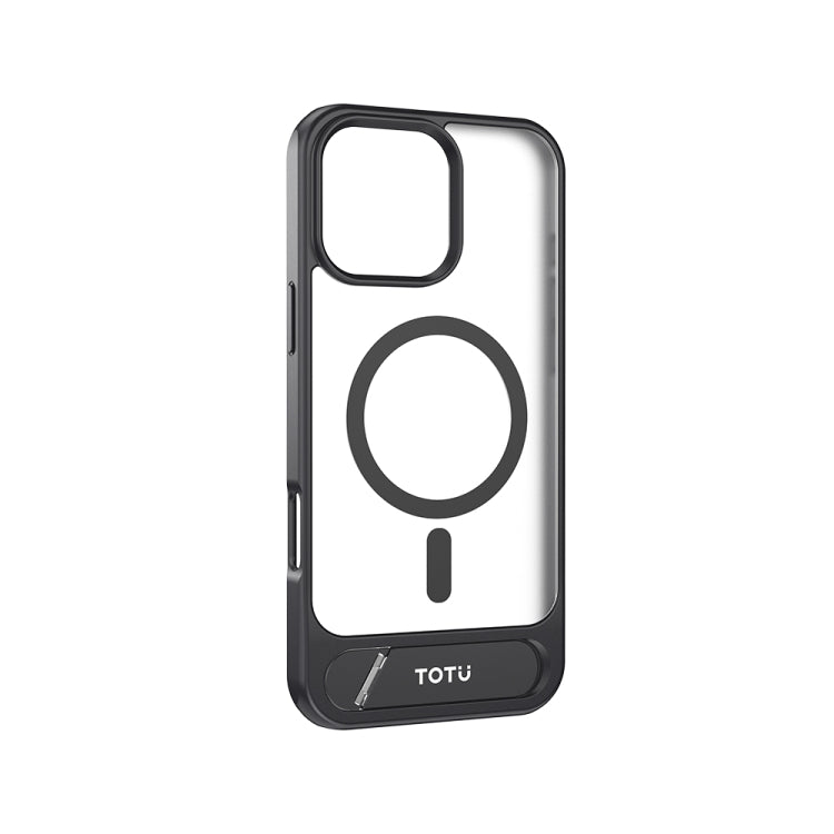 For iPhone 16 Pro TOTU PC-25 Skin Feel MagSafe Magnetic Stand Phone Case(Black) - iPhone 16 Pro Cases by TOTUDESIGN | Online Shopping UK | buy2fix