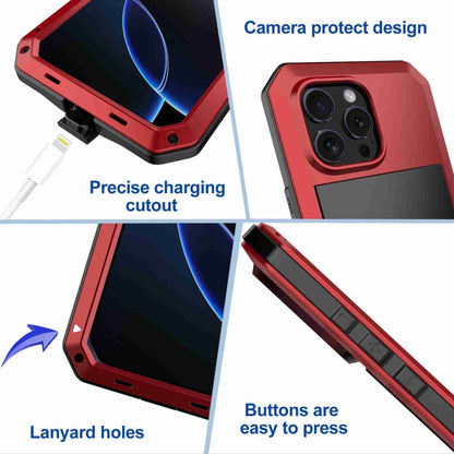 For iPhone 16 Pro RedPepper Triple-proof Metal Phone Case(Red) - iPhone 16 Pro Cases by RedPepper | Online Shopping UK | buy2fix