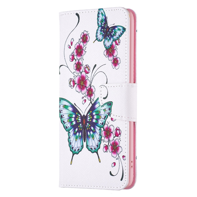 For Samsung Galaxy S25 5G Colored Drawing Pattern Leather Phone Case(Flowers Butterfly) - Galaxy S25 5G Cases by buy2fix | Online Shopping UK | buy2fix