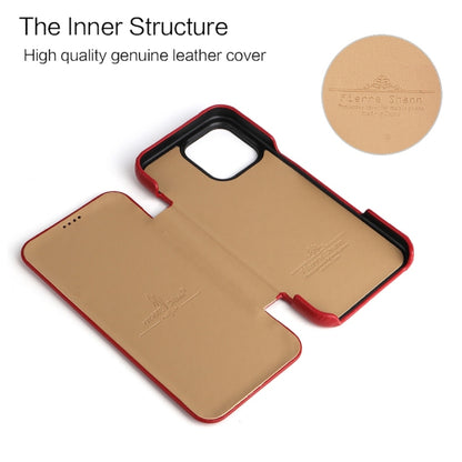 For iPhone 16 Pro Max Fierre Shann Top Layer Cowhide Business Magnetic Leather Phone Case(Red) - iPhone 16 Pro Max Cases by FIERRE SHANN | Online Shopping UK | buy2fix