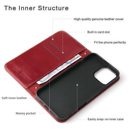 For iPhone 16 Pro Max Fierre Shann Cowhide Leather Flip Leather Phone Case(Red) - iPhone 16 Pro Max Cases by FIERRE SHANN | Online Shopping UK | buy2fix