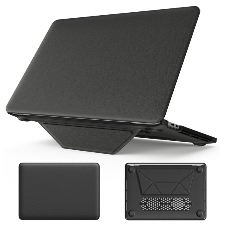 For MacBook Pro 13.3 inch M1 A2338 Business Magnetic Holder PC + PU Laptop Protective Case(Black) - MacBook Pro Cases by buy2fix | Online Shopping UK | buy2fix