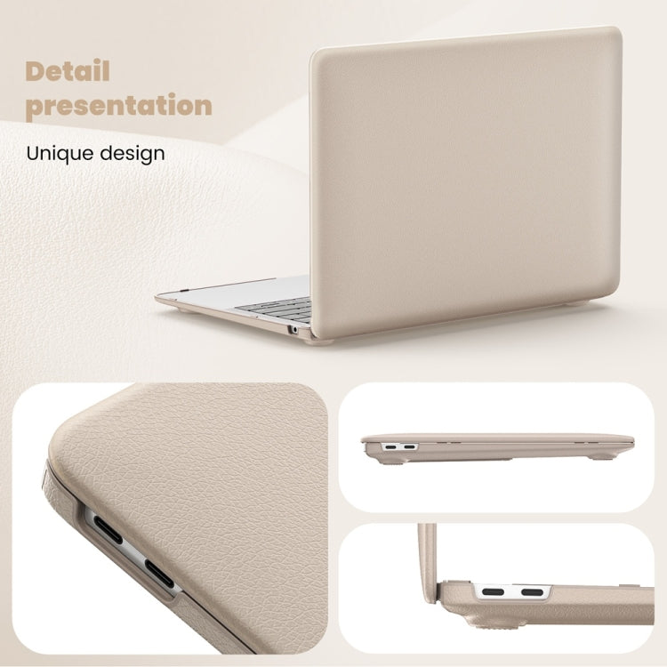 For MacBook Air 13.3 inch A2337 Business Magnetic Holder PC + PU Laptop Protective Case(Gold) - MacBook Air Cases by buy2fix | Online Shopping UK | buy2fix