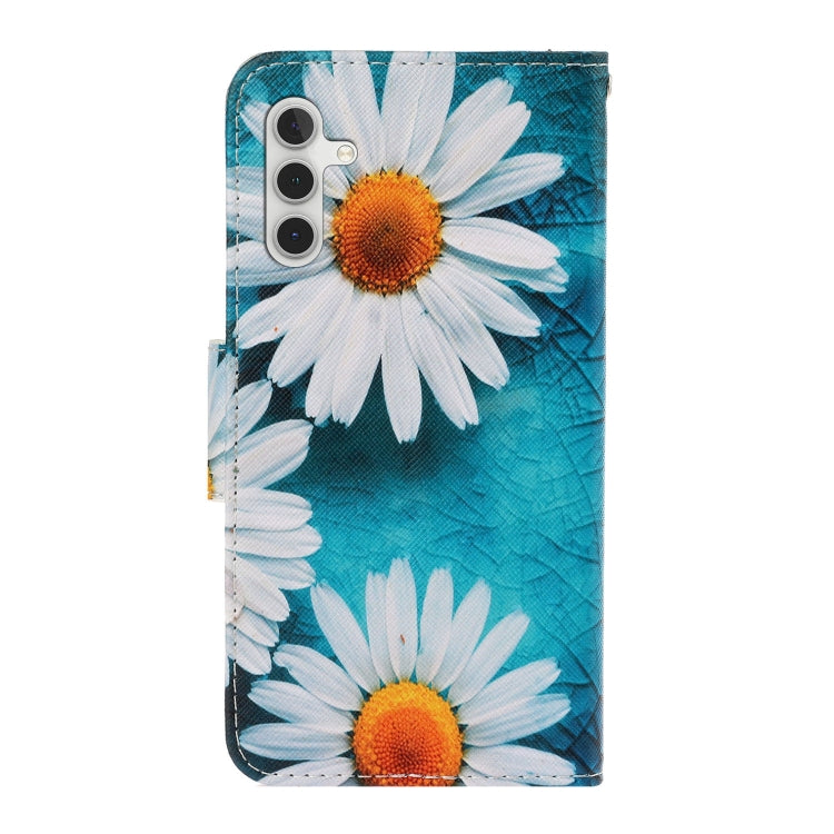 For Samsung Galaxy S25 5G Colored Drawing Pattern Leather Phone Case(Daisy) - Galaxy S25 5G Cases by buy2fix | Online Shopping UK | buy2fix