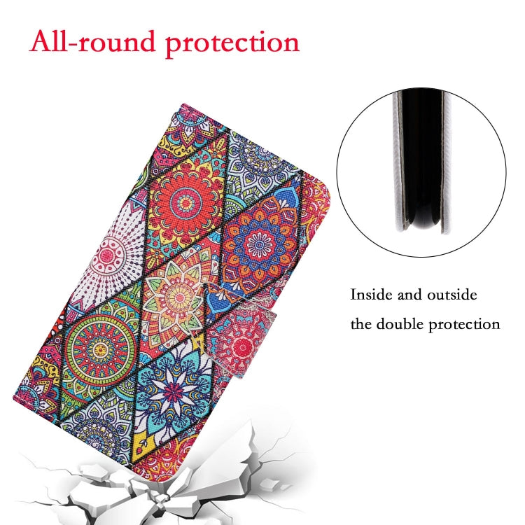 For Samsung Galaxy S25 Ultra 5G Colored Drawing Pattern Leather Phone Case(Diamond Totem) - Galaxy S25 Ultra 5G Cases by buy2fix | Online Shopping UK | buy2fix