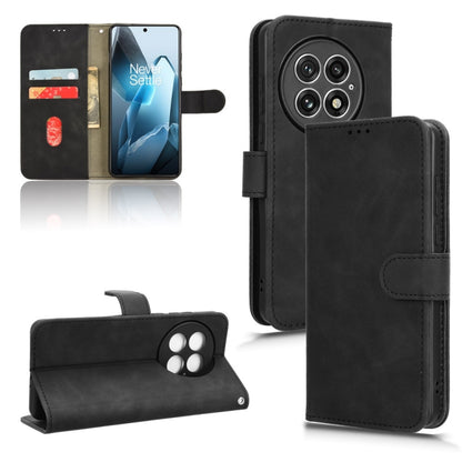 For OnePlus 13 Skin Feel Magnetic Flip Leather Phone Case(Black) - OnePlus Cases by buy2fix | Online Shopping UK | buy2fix