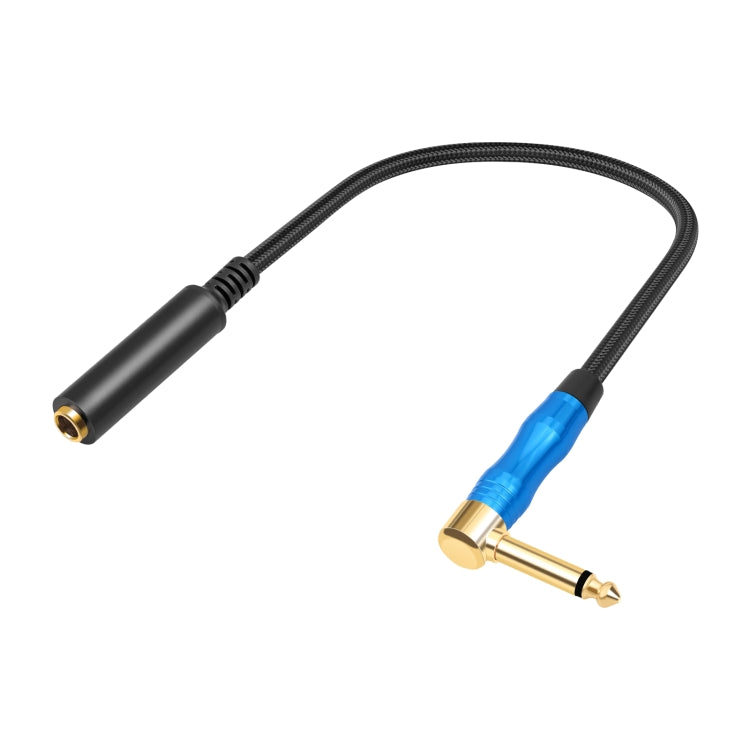 6.35mm 1/4 TRS Male Mono Elbow to Female Electric Guitar Audio Cable, Length:0.3m(Black Blue) - Microphone Audio Cable & Connector by buy2fix | Online Shopping UK | buy2fix