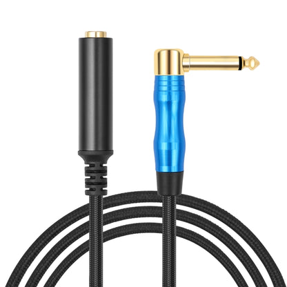 6.35mm 1/4 TRS Male Mono Elbow to Female Electric Guitar Audio Cable, Length:1m(Black Blue) - Microphone Audio Cable & Connector by buy2fix | Online Shopping UK | buy2fix