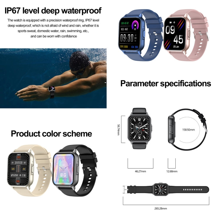 ZW36 1.83 inch BT Call Smart Watch, Blood oxygen / Blood Pressure / Heart Rate(Black) - Smart Wristbands by buy2fix | Online Shopping UK | buy2fix