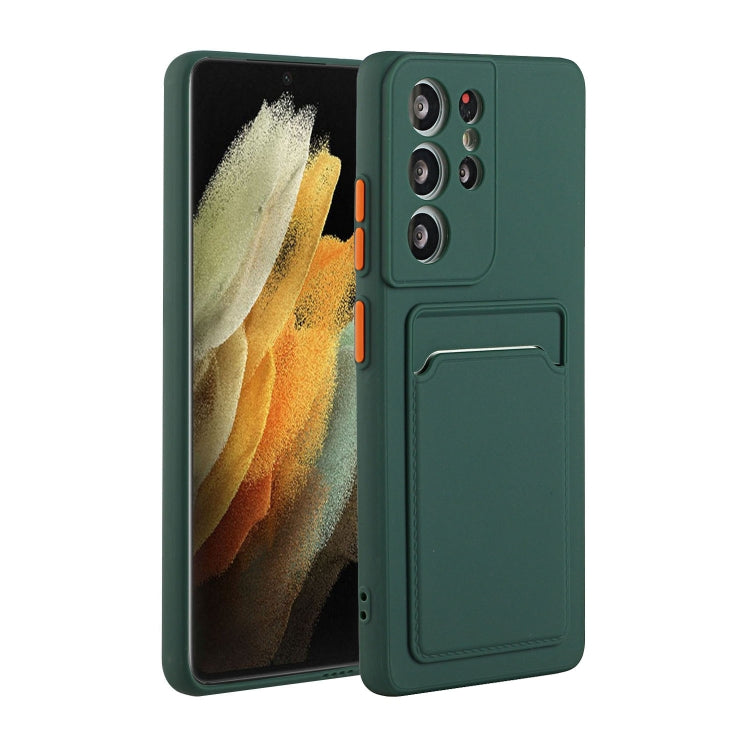 For Samsung Galaxy S25 Ultra 5G Card Slot Design Shockproof TPU Phone Case(Dark Green) - Galaxy S25 Ultra 5G Cases by buy2fix | Online Shopping UK | buy2fix