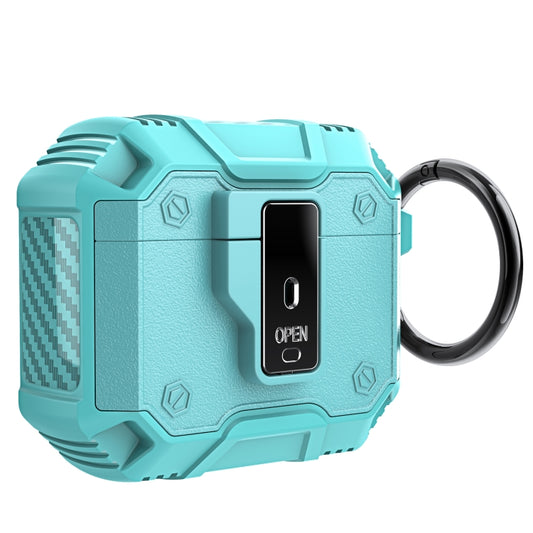 For AirPods 4 Non-slip  Armor Shockproof Earphones Case with Hook(Mint Green) - For AirPods 4 by buy2fix | Online Shopping UK | buy2fix