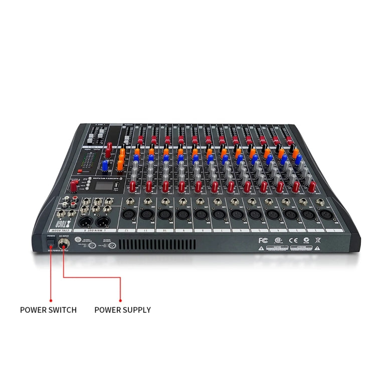 XTUGA CT120X 12-Channels Audio Mixer DJ Mixing Console with 48V Power Supply(AU Plug) - Live Sound Effects Processors by XTUGA | Online Shopping UK | buy2fix