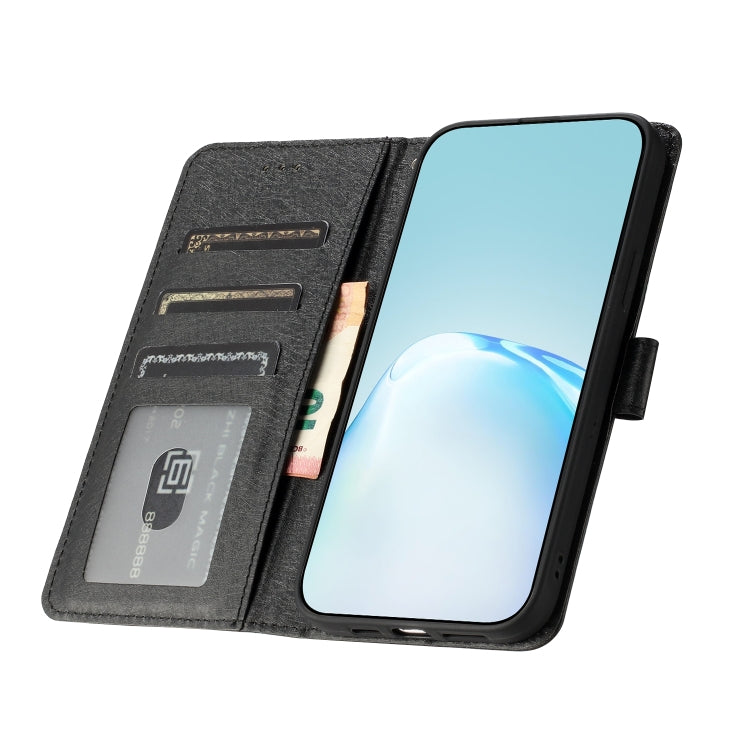 For OnePlus 13 Silk Texture Horizontal Flip Leather Phone Case(Black) - OnePlus Cases by buy2fix | Online Shopping UK | buy2fix