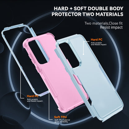 For Samsung Galaxy S25+ 5G TPU + PC Shockproof Protective Phone Case(Grey Green + Pink) - Galaxy S25+ 5G Cases by buy2fix | Online Shopping UK | buy2fix