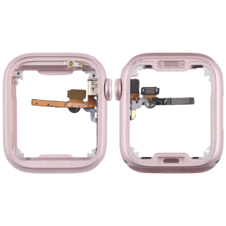 For Apple Watch Series 9 45MM LTE Aluminium Alloy Middle Frame Bezel Plate with Crown Spin Axis Flex Cable(Pink) - Middle Frame by buy2fix | Online Shopping UK | buy2fix