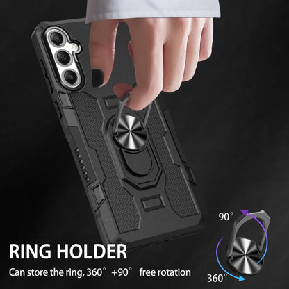 For Samsung Galaxy S25+ 5G Ring Holder Armor Hybrid Phone Case(Black) - Galaxy S25+ 5G Cases by buy2fix | Online Shopping UK | buy2fix