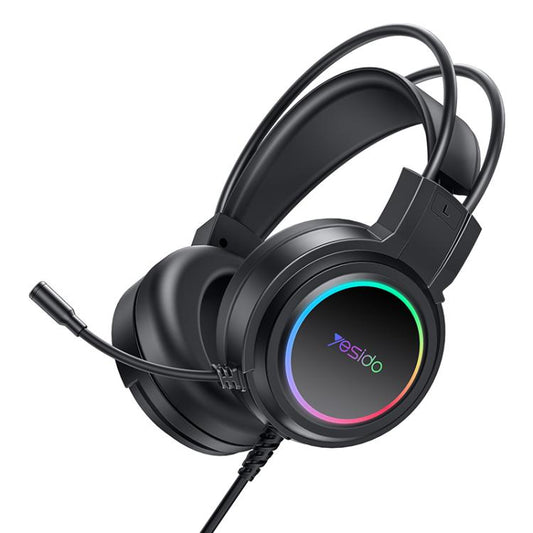 Yesido EK05 USB Wired RGB Light Gaming Headset with Mic, Cable length: 1.2m(Black) - Multimedia Headset by Yesido | Online Shopping UK | buy2fix