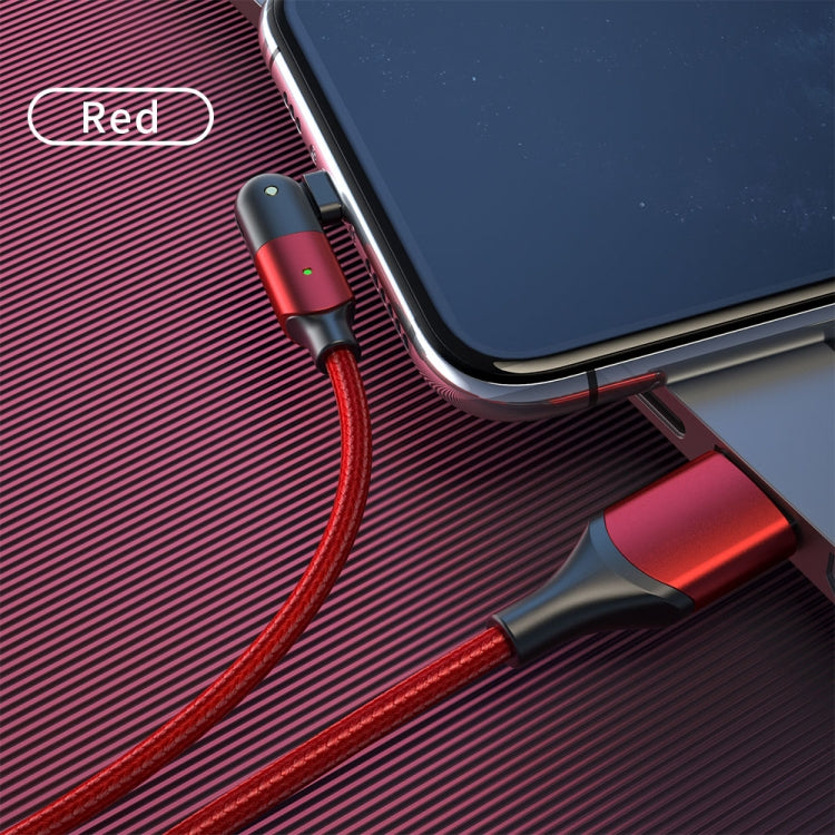 FXCL-WY09 2.4A USB to 8 Pin 180 Degree Rotating Elbow Charging Cable, Length:1.2m(Red) - Normal Style Cable by buy2fix | Online Shopping UK | buy2fix