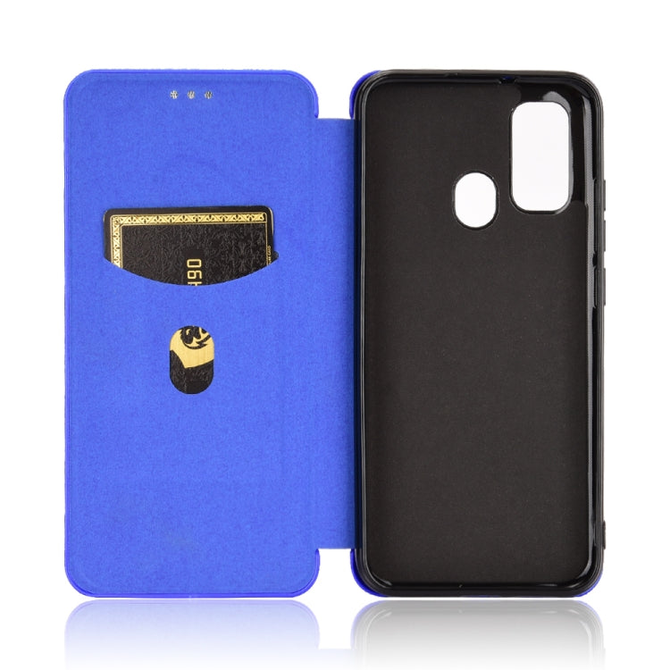 For Ulefone Note 9P Carbon Fiber Texture Horizontal Flip TPU + PC + PU Leather Case with Card Slot & Lanyard(Blue) - Ulefone Cases by buy2fix | Online Shopping UK | buy2fix