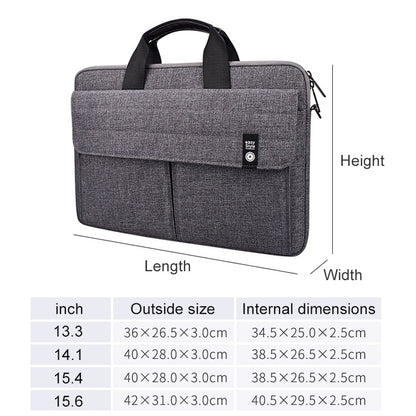 ST08 Handheld Briefcase Carrying Storage Bag with Shoulder Strap for 15.4 inch Laptop(Black) - 15 inch by buy2fix | Online Shopping UK | buy2fix