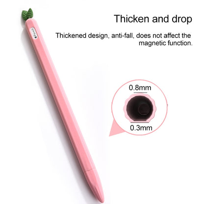 For Apple Pencil 1 Contrasting Color Mint Leaf Silicone Non-slip Protective Cover(Pink) - Pencil Accessories by buy2fix | Online Shopping UK | buy2fix